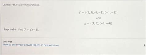 Answered Consider The Following Functions Step 1 Of 4 Find F Calculus Kunduz