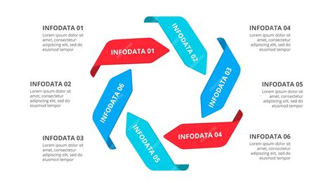 벡터 화살표 Infographic입니다 6가지 옵션이 있는 사이클 다이어그램 프레젠테이션을 위한 비즈니스 템플릿입니다