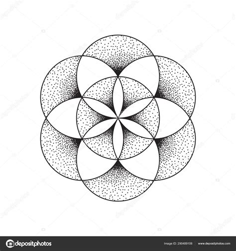 Flower of life symbol. Geometric symbol Stock Illustration by ©kovalto1 ...