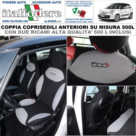 COPPIA COPRISEDILI FIAT 500L SU MISURA Fodere Foderine SOLO ANTERIORI