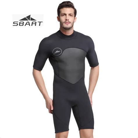 Sbart 2017 2mm Mens Short Wetsuit Black Thermal One Piece Fullbody