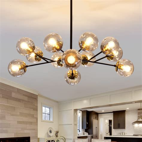 SZXYKEJI 12-Light Glass Chandelier?Large Chandeliers for High Ceilings ...