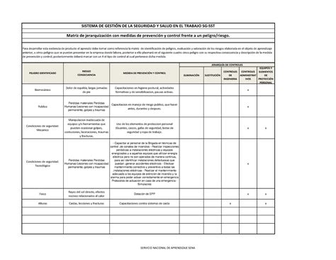 Matriz De Jerarquizaci N Con Medidas De Prevenci N Carlosacosta