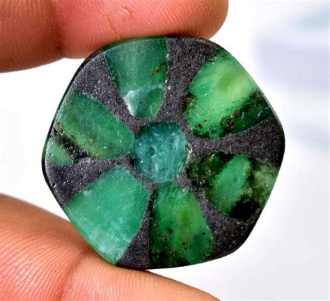 Rare Ct Natural Trapiche Colombian Emerald Gie Certified Polished