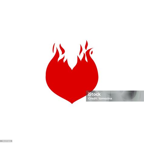 Tattoo Burning Heart Stock Illustration Download Image Now Sticker Art Bonfire Istock