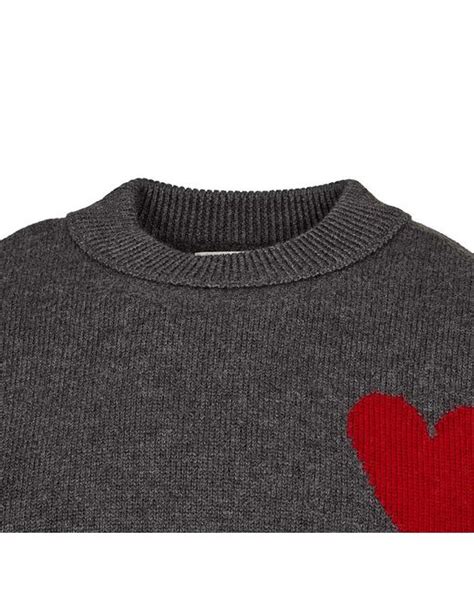 Ami Paris Chunky Knit In Grey For Men Lyst UK