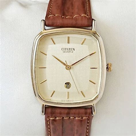 Vintage Citizen Gold 90s 29mmx37mm 18mm Lug Width Quartz Works