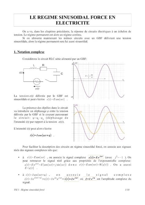 PDF LE REGIME SINUSOIDAL FORCE EN ELECTRICITE Circuit RLC série en