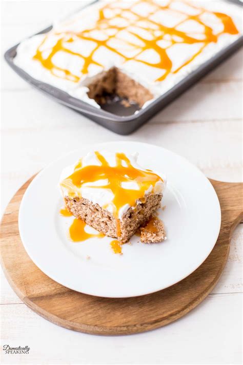 Easy Caramel Apple Poke Cake Recipe Domestically Speaking