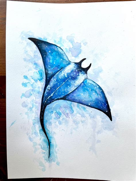 Manta Ray Original Watercolor Painting - Etsy