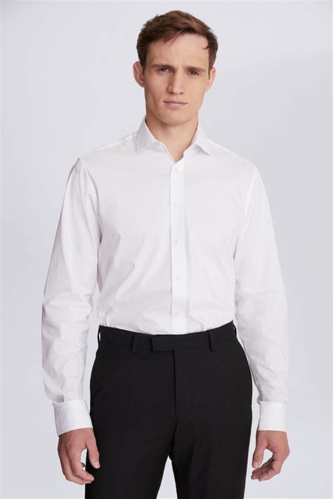 Tailored Fit White Stretch Shirt Buy Online At Moss