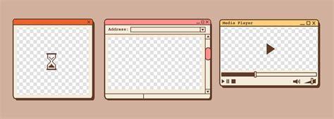Big Set Of Retro Vaporwave Desktop Browser And Dialog Window Templates