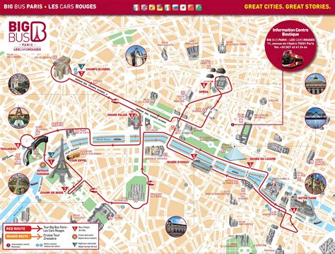 Parigi Hop On Hop Off Bus Route Map Parigi Hop Off Bus Mappa Île De