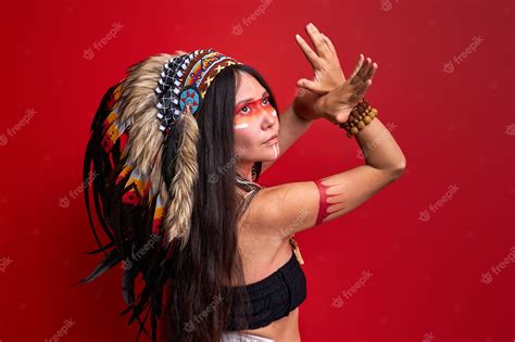 Premium Photo Female With Art Native American Creative Warrior Combat