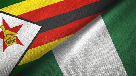 Zimbabwe And Nigeria Two Half Flags Together Stock Illustration