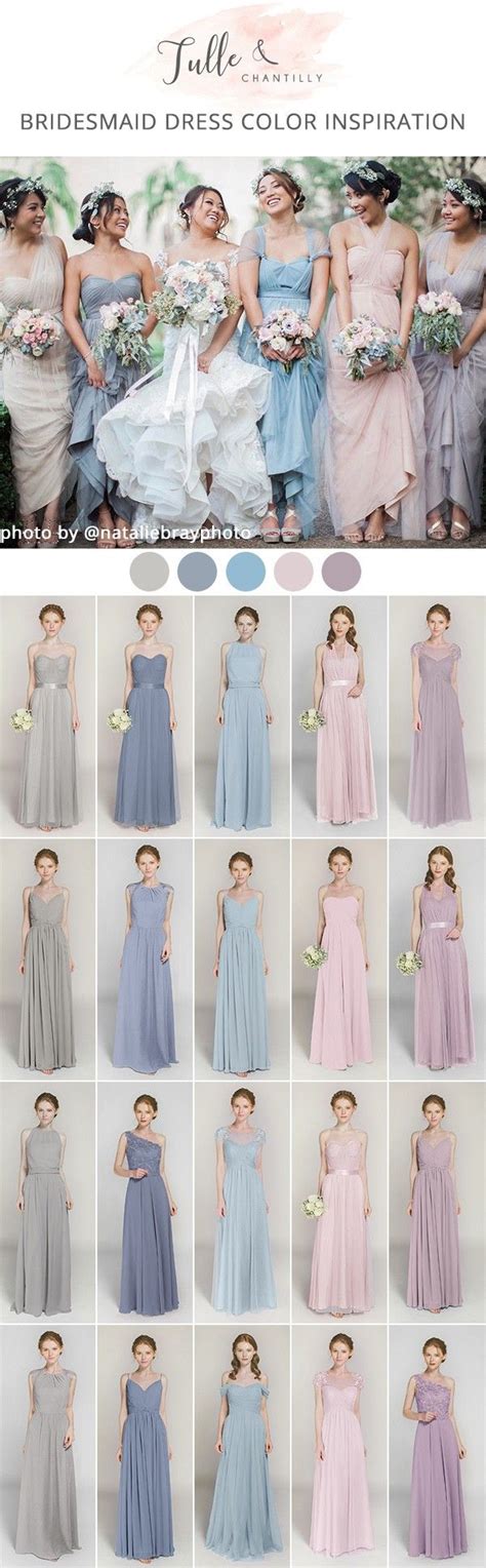 The Bridesmaid Dress Color Inspiration Is Shown In Several Different