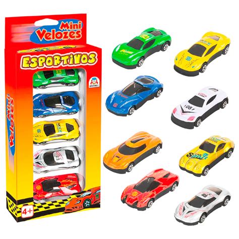 Carrinhos De Brinquedo Pequenos Metal 5 Carros Sortidos Mini Braskit