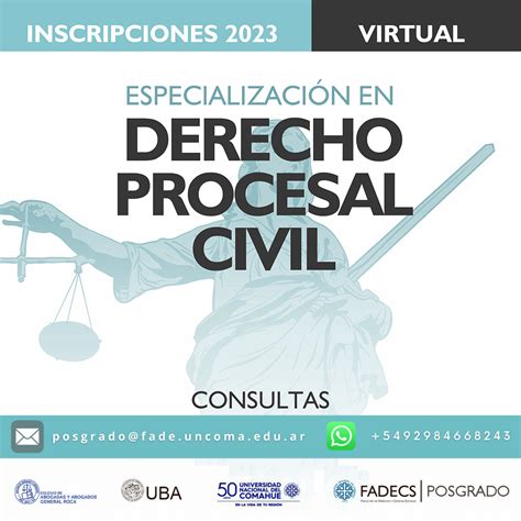 Inscripciones para Carrera de Posgrado Virtual Especialización en