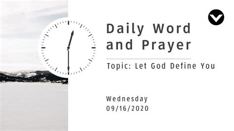 Daily Word And Prayer Let God Define You September 162020 Youtube