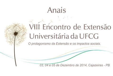 Anais Do Viii Encontro De Extens O Universit Ria Da Ufcg Nos Dias