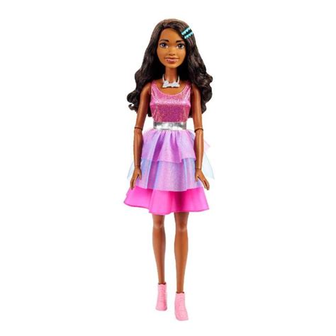 Large Barbie Doll With Black Hair Inches Tall Shimmery Pink