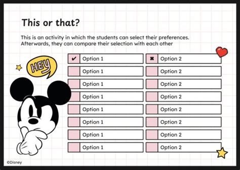 Mickey Mouse Worksheet Presentation