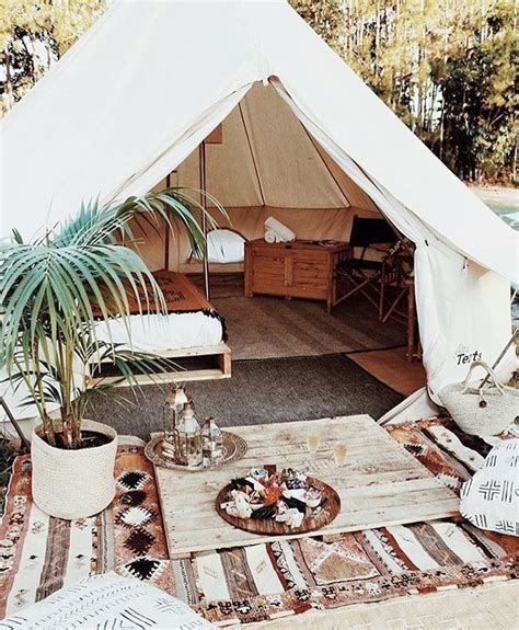 Boho Glamping Style Summer Boho Outdoor Space Backyard Camping