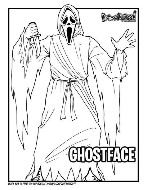 How to Draw GHOSTFACE (Scream) Drawing Tutorial - Draw it, Too!