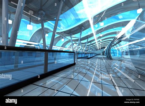 Futuristic Subway Station Stock Photo Alamy