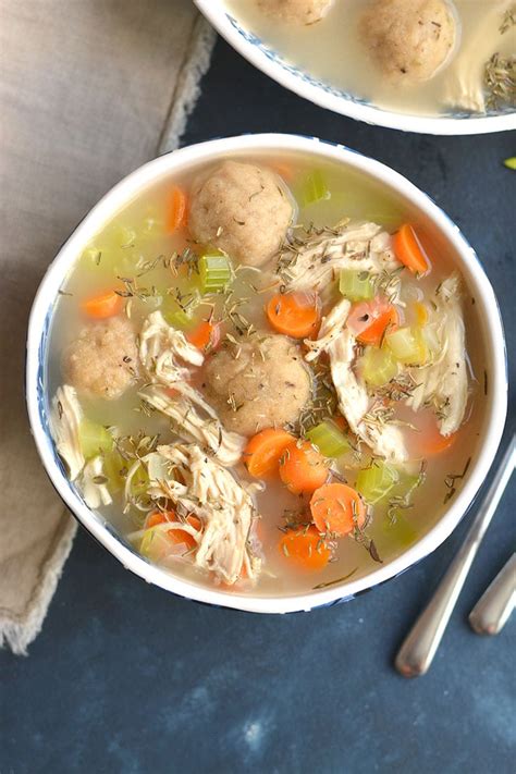 Healthy Chicken Dumpling Soup GF Low Cal Skinny Fitalicious