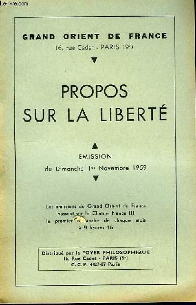 Propos sur la Liberté von GODF GRAND ORIENT DE FRANCE bon