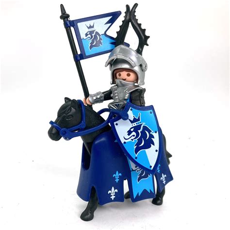 Playmobil Cavalier Chevalier Bleu