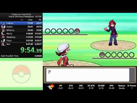 Pokémon HeartGold Any Glitchless Manipless speedrun in 3 46 37 YouTube