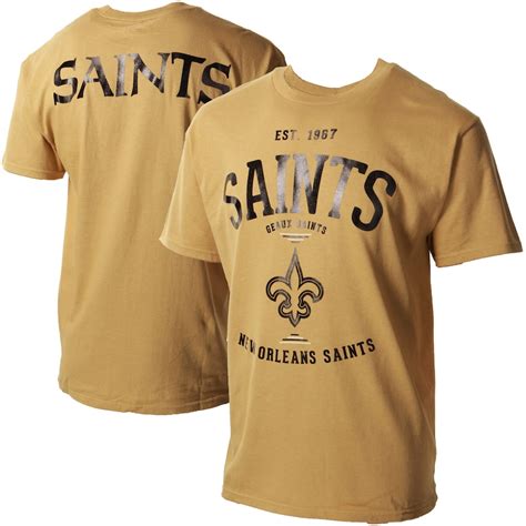 New Orleans Saints Team Pride T Shirt Old Gold