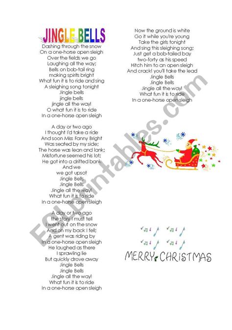 JINGLE BELLS ESL Worksheet By Melohi