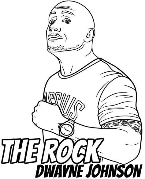 Dwayne Johnson Coloring Page Coloring Sheet With The Rock Coloring Home