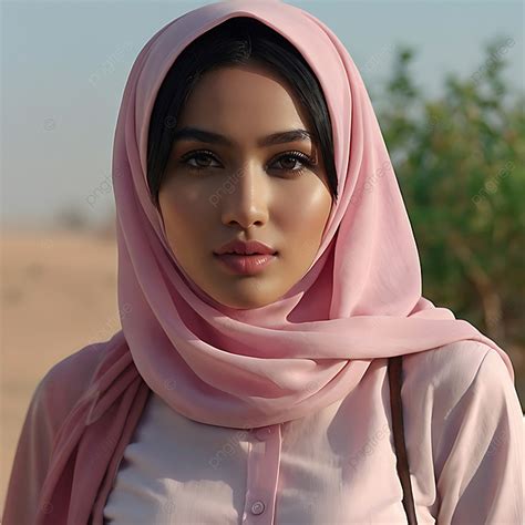 Portrait Of A Beautiful Arabian Woman Wearing Hijab Background Women