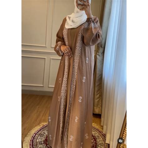 Jual Abaya Bordir Nude SALE Shopee Indonesia
