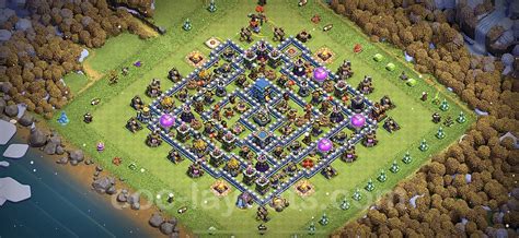 Melhor Layout De Defesa Cv12 Com Link Anti 2 Estrelas Híbrido Coc Clash Of Clans Centro De