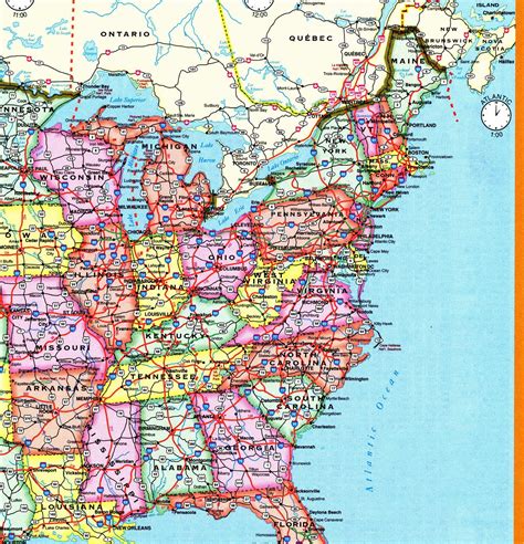 Map of Time Zones of USA. Free detailed map time zones United States of ...