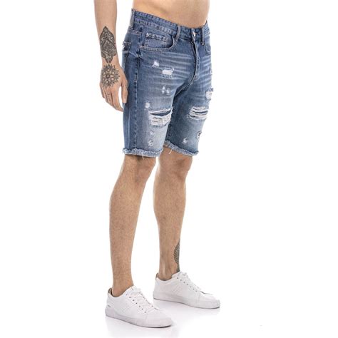 Red Bridge Herren Jeans Shorts Kurze Hose Denim Capri Distressed Basi