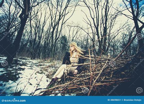 Winter hippie style woman stock image. Image of shot - 48698651