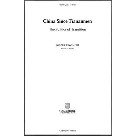 خرید و قیمت کتاب زبان اصلی China Since Tiananmen اثر Joseph Fewsmith ترب