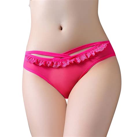 Jhlzhs Women Sexy Briefs Hollow Out Panties Crochet Up Panty Thongs G String Lingerie Underwear