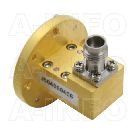 22WCAK Cu Right Angle Rectangular Waveguide To Coaxial Adapter 33 40GHz