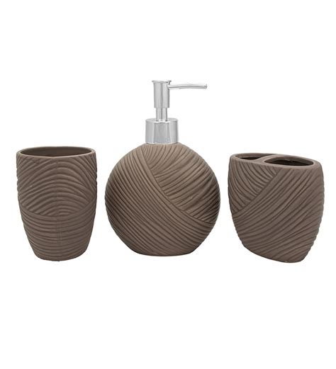 Buy Home Belle Grey Ceramic Bathroom Accessories Set Of 4 Online