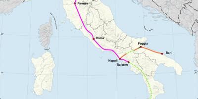 Italy high speed train map - Italy high speed rail map (Southern Europe ...