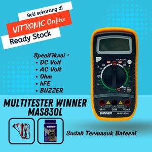 Jual Multitester Winner Mas L Multimeter Digital Mas L Tester