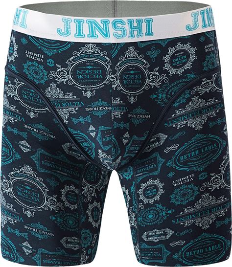 Amazon Jinshi Men S Underwear Comfort Long Leg Boxer Brief Open