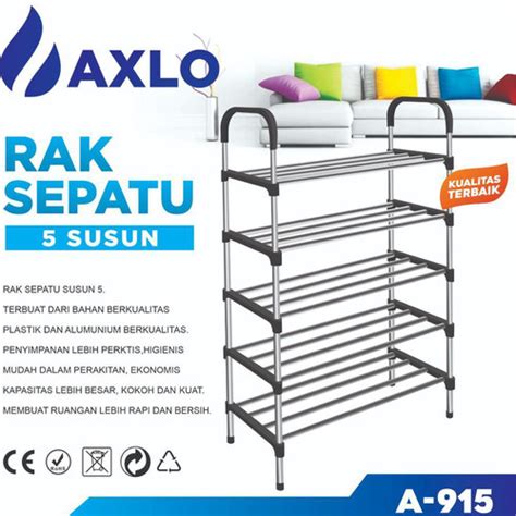 Jual Rak Sepatu Susun Stainless 5 Susun Multifungsi Portable GSF GSF